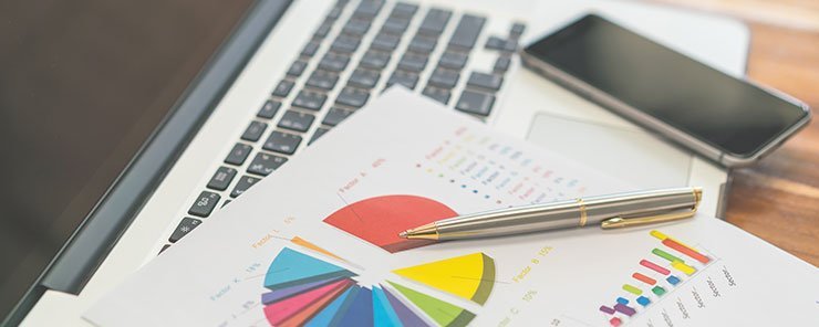 Why Mobile App Development Is Necessary For Your Business? Collect data from different places bar chart, mobile and laptop